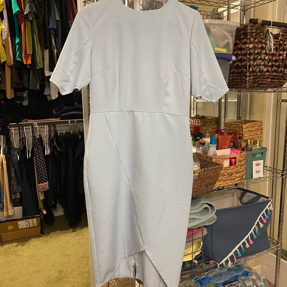 Sheath Midi Blue Dress